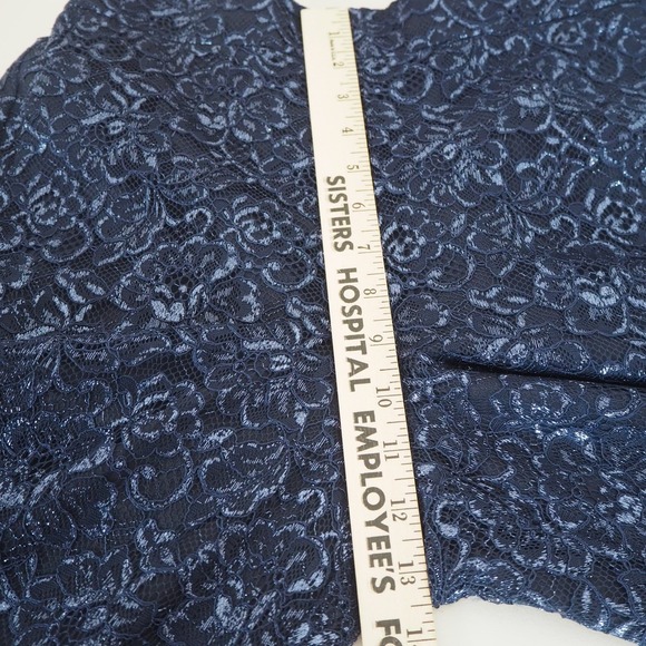 J. Crew Peyton High-Rise Pull-On Wide-Leg Pants Navy Metallic Lace Size 10 - Picture 6 of 11